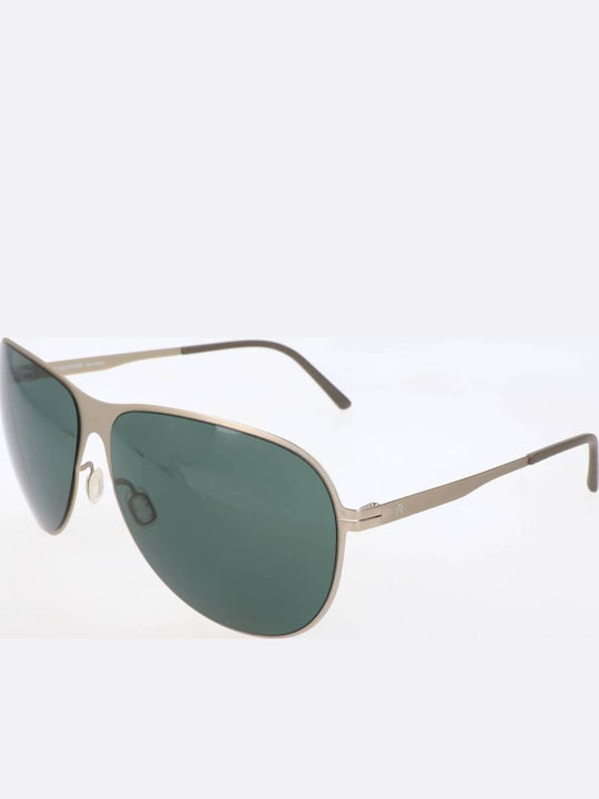 Rodenstock Unisex Sunglasses With Gold Frame And Green Lens R1402 B
