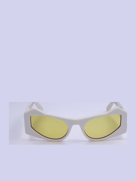 GCDS Unisex Sunglasses With White Frame And Yellow Lens GD0022 21E