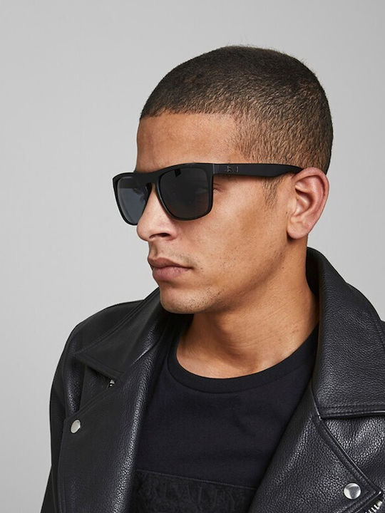 Jack & Jones Bărbați Ochelari de soare cu Negru Rame din plastic Cadru și Negru Lentilă