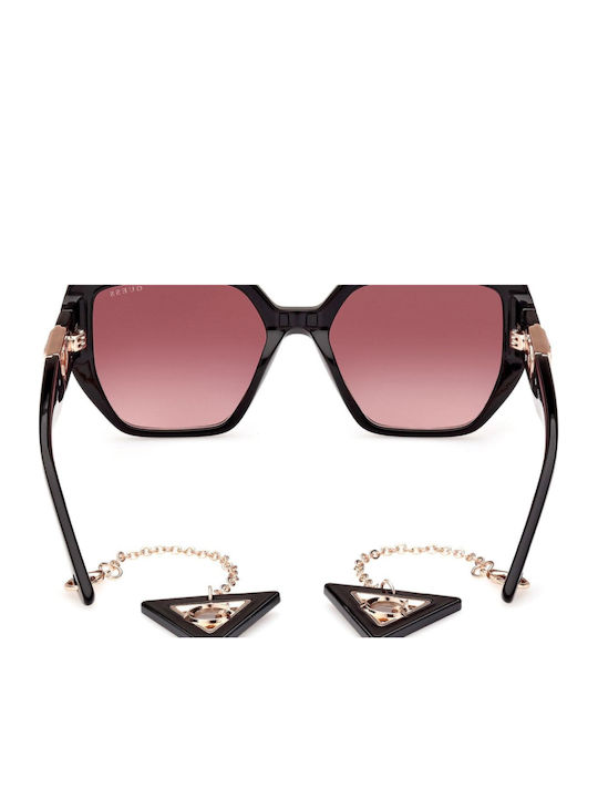 Guess Feminini Ochelari de soare cu Negru Cadru și Roșu Degrade Lentilă GU7892 01T