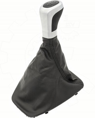 Car Shift Knob Leather Cover Bmw Series 3 Black Silver 6 Speeds Frame