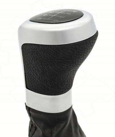 Car Shift Knob Leather Cover Bmw Series 3 Black Silver 6 Speeds Frame