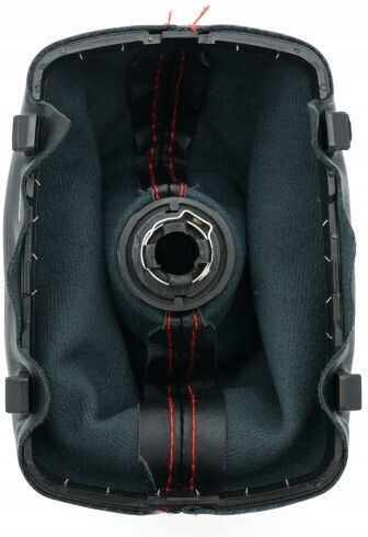 Audi A3 8L1 8L0863278BN 5B Black Leather Shift Knob with Red Ring and Red Stitch
