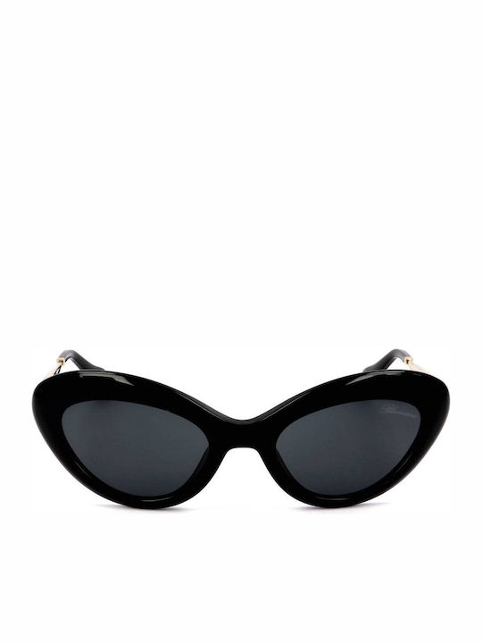 Blumarine Ochelari De Soare Negri Cu Ramă Mixtă Blumarine Ochelari De Soare Negri Cu Ramă Mixtă