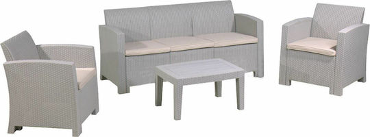 Set Living Room with Pillows 4pcs Gray Ε353,1 Set Living Room with Pillows 4pcs Gray Ε353,1