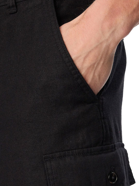 Herren Cargo-Shorts Regular Fit Schwarz
