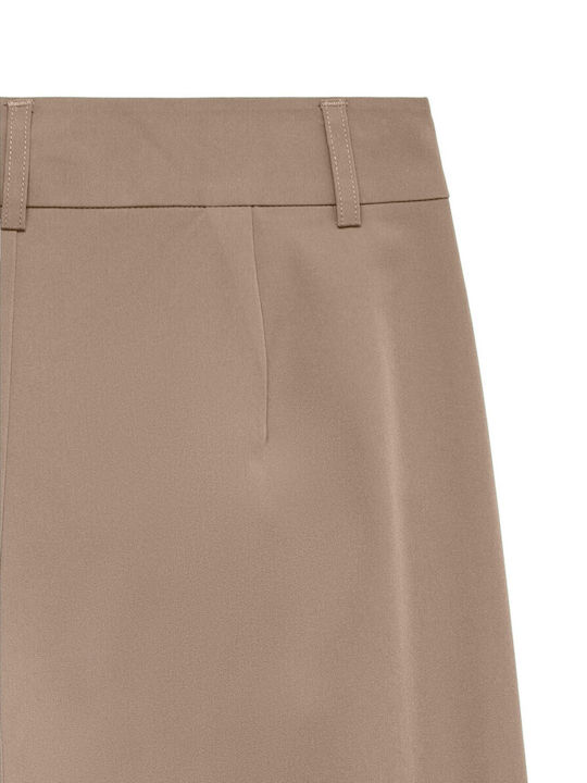 Damen Hochbund Chino Hose in Regulärer Passform Grau