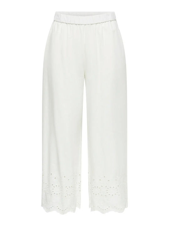 Women's Fabric Trousers in Slim Fit White