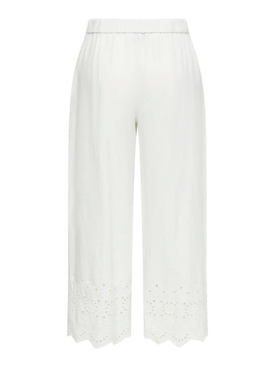 Women's Fabric Trousers in Slim Fit White