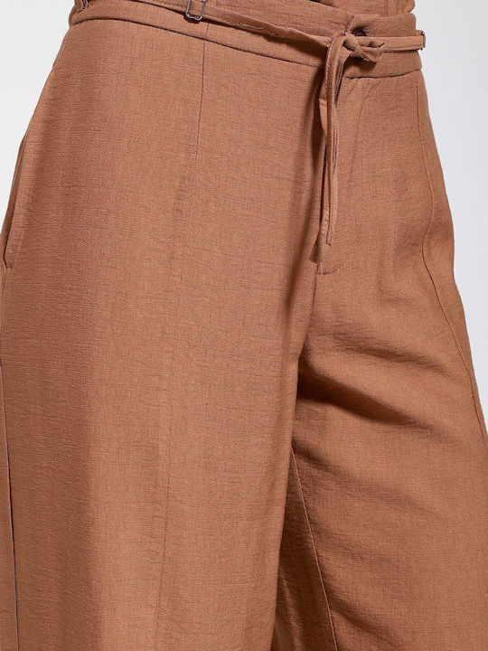 Women's High Rise Pantaloons in Slim Fit Camel