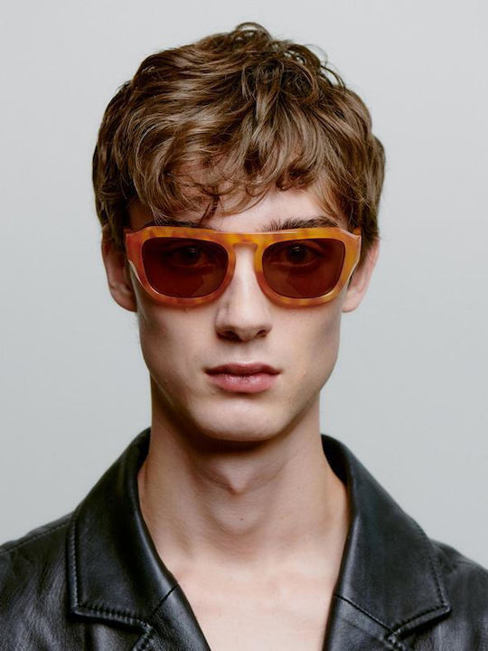 A.Kjaerbede Unisex Sunglasses With Orange Frame KL2504-004