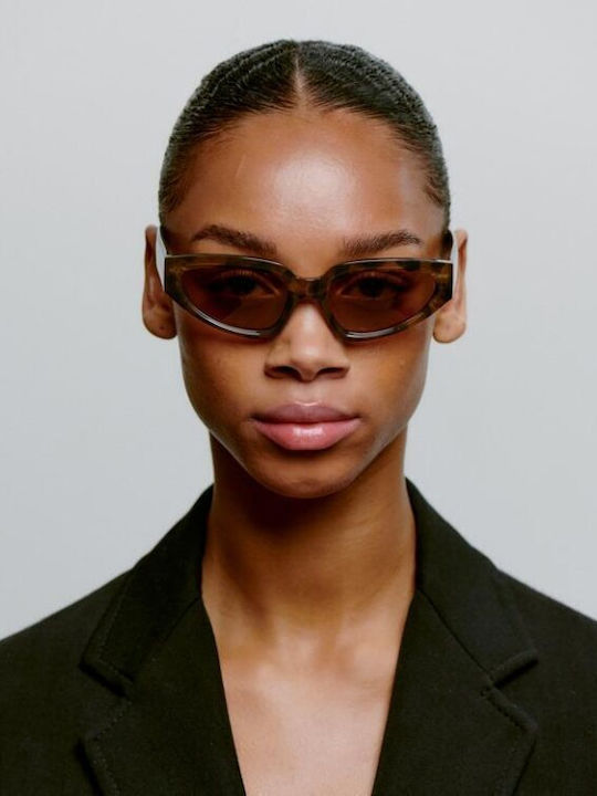 A.Kjaerbede Coquina Unisex Sunglasses with Horn-Rimmed Frame Coquina