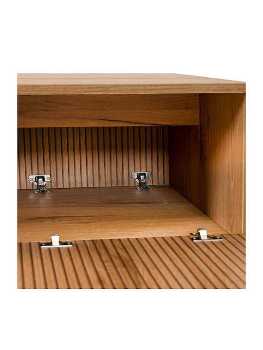 Rectangular Central Coffee Table Alicante Wooden with Drawers Natural Canella Oak M100xW64xH45cm