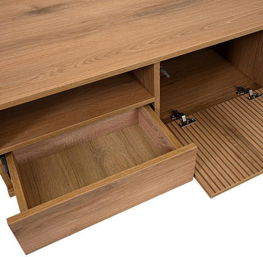 Rectangular Central Coffee Table Alicante Wooden with Drawers Natural Canella Oak M100xW64xH45cm