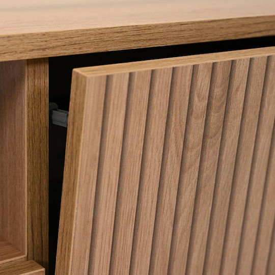 Rectangular Central Coffee Table Alicante Wooden with Drawers Natural Canella Oak M100xW64xH45cm
