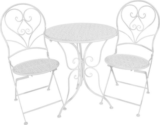 Set Sala De Mese 3 Piese Alb Set Sala De Mese 3 Piese Alb