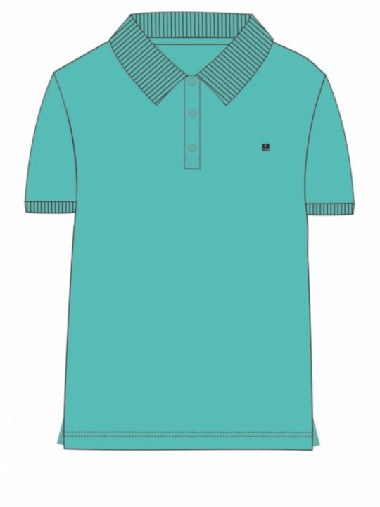 Funky Polo Pentru Copii Cu Mâneci Scurte Turcoaz Funky Polo Pentru Copii Cu Mâneci Scurte Turcoaz