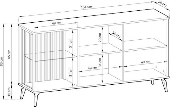 Sideboard Vici Holz Braun 154x39x80cm