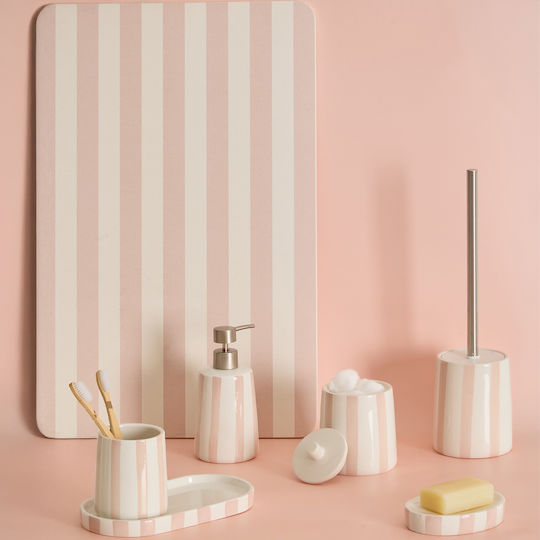 5Five Strio Tavă De Săpun Ceramică Roz
