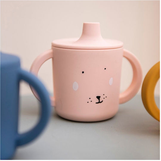 Trixie Căniță pentru copii cu Mânere și Pai Mrs Rabbit din Silicon Roz 207ml pentru 6m+m+