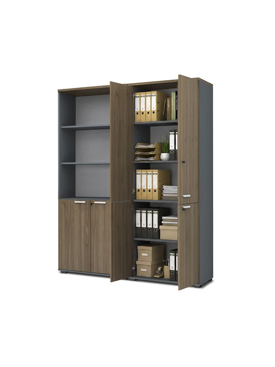 Дървен Шкаф За Офис Venturo Venturo С Ключалка В Антрацит 160x40x200см