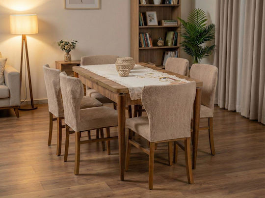 Satz 6 Stück Elastische Abdeckungen Für Stuhl Zakar City Beige Linea Home LH2026257