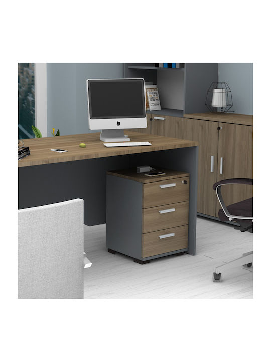Wooden Office Drawer Venturo Venturo with Lock & Drawers Anthracite 39x40x57cm