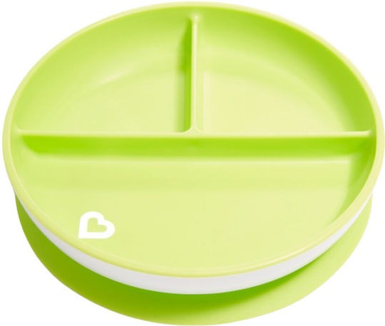 Munchkin Toddler Stay Put Suction Food Plate Made of Plastic Light Green