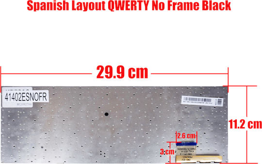 Spanish Laptop Keyboard For Samsung Series 5 Ultra 530u4b Np530u4b Np530u4e Np530u4c Ba59-03282a Ba59-03260d Ba59-03259a Cnba5903500 Es No Frame Black Code 41402esnofr
