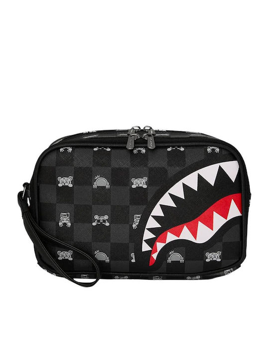 Sprayground Gray Peeking Character Check Toiletry Brick B8914 10" X 6.5" X 3.25" Multicolored One Size
