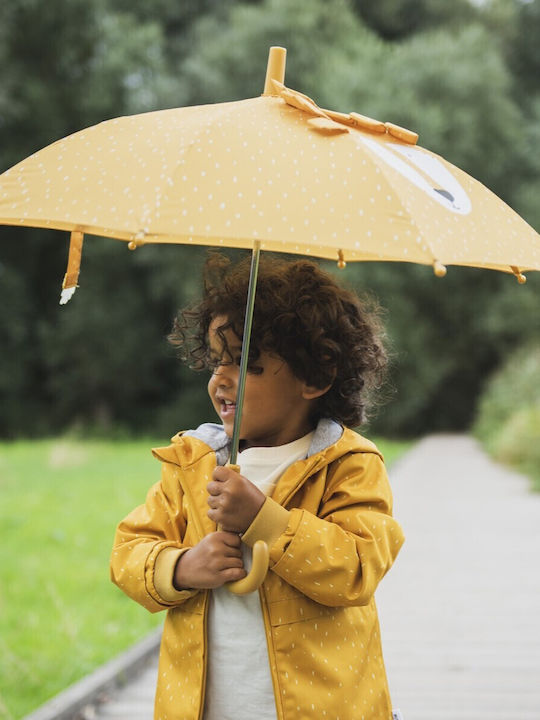 Trixie Kids Curved Handle Umbrella Mr Lion with Diameter 70cm Yellow