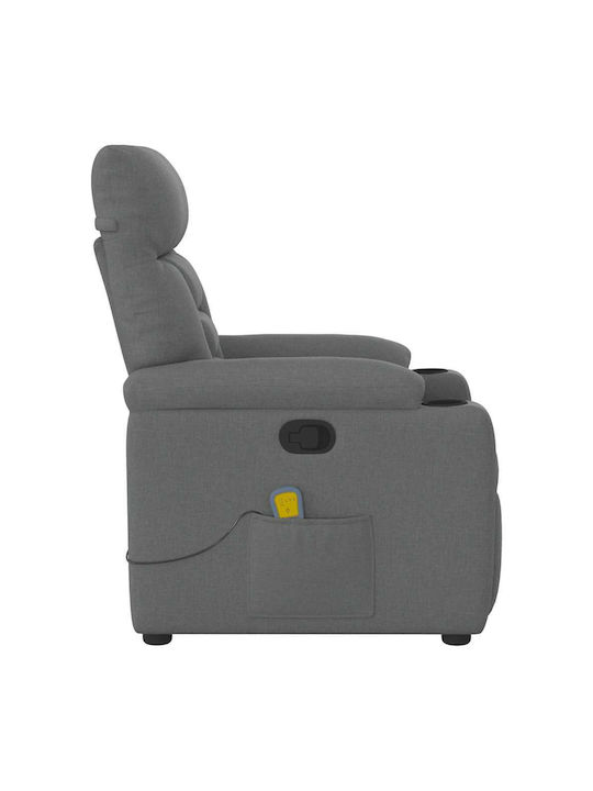 Πολυθρόνα Relax Massage με Υποπόδιο Σκούρο Γκρι 72x90x99cm