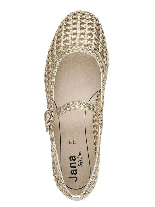 Softline Women's Ballerina Shoes in Gold Colour