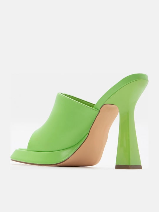 Flat Mules In Green Colour