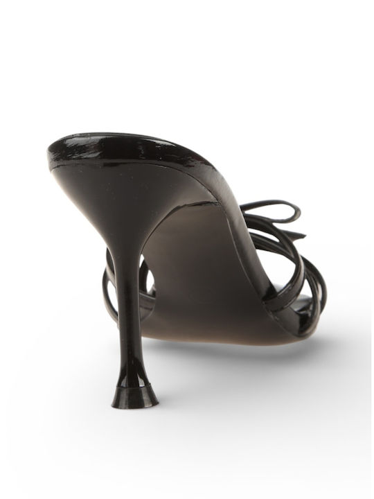 Mules With Thin Heel In Black Colour