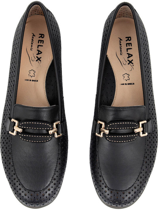 Leather Women's Moccasins in Black Colour