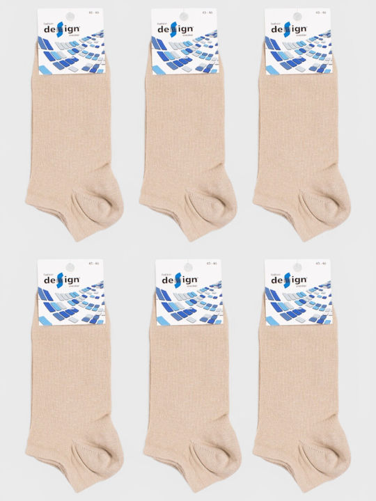 Design Κάλτσες Μπεζ 6Pack