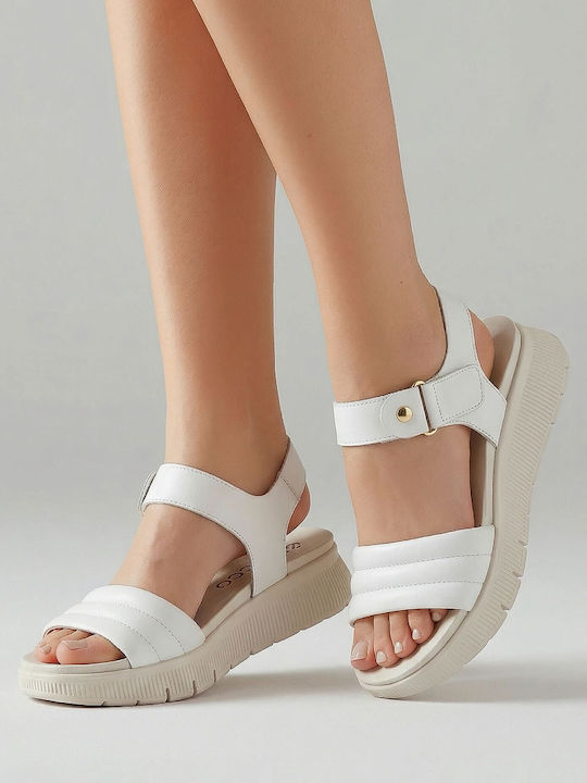 Leather Women's Anatomic Flatforms White Sandals