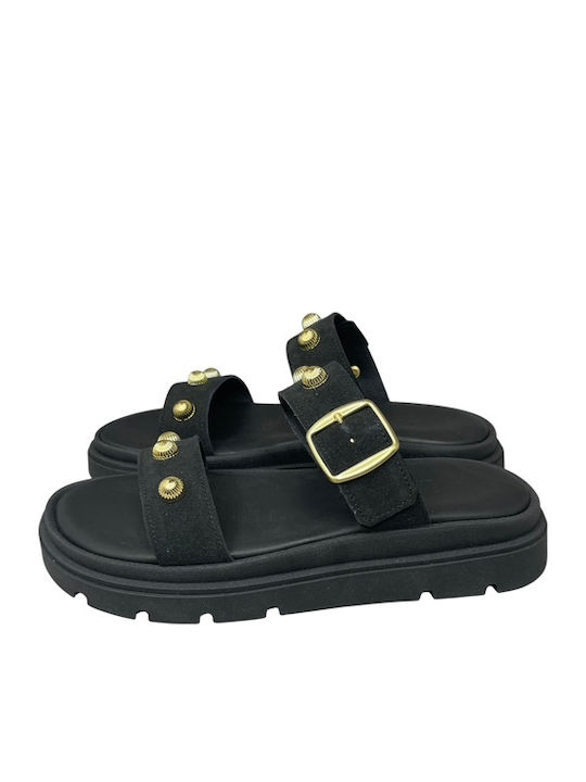 Leather Women's Anatomic Black Sandals