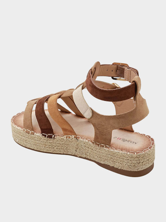 Γυναικεία Σανδάλια Gladiator Flatforms Καφέ