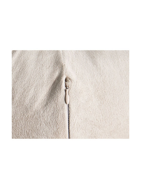 Beliani Sofa-Kissen aus Samt Off-White 33x33cm