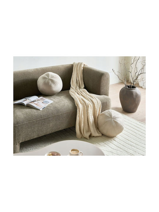 Beliani Sofa-Kissen aus Samt Off-White 33x33cm