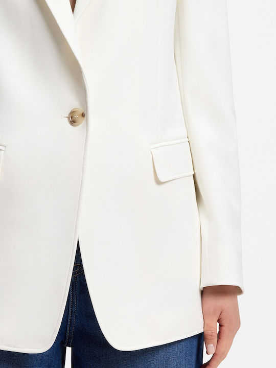 Boss Γυναικείο Κρεπ Σακάκι Offwhite