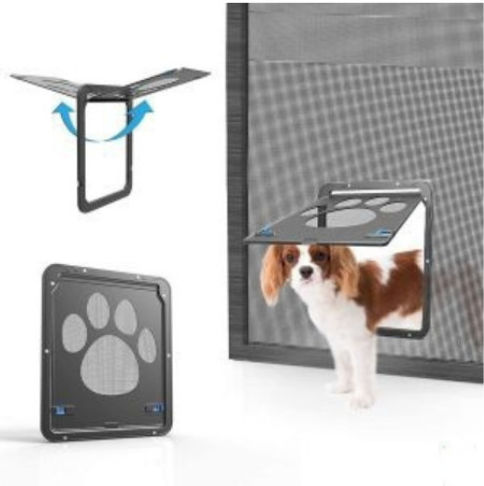 W177 Door Dog & Cat made of Plastic in Gray Color 24 x 29 x 29cm