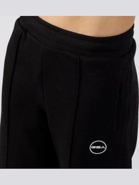 Παντελόνι Φόρμας Καμπάνα Fleece Μαύρο