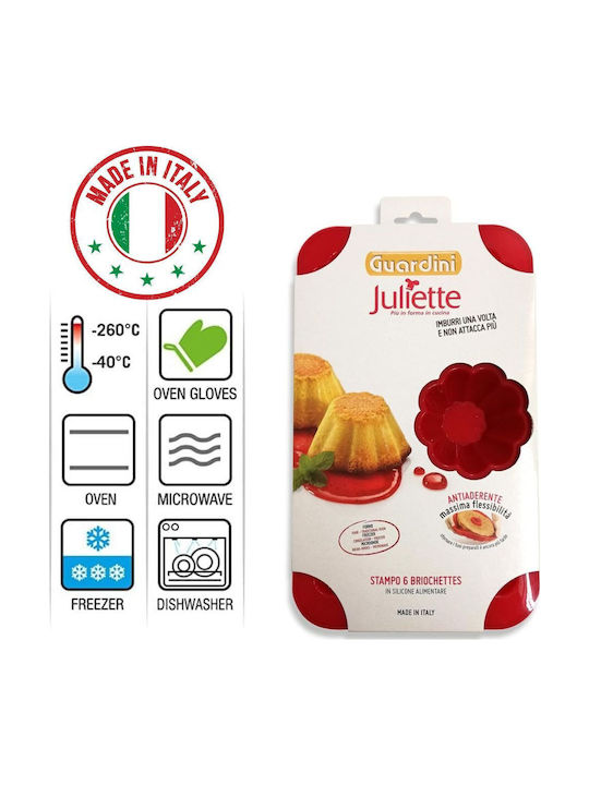 Guardini Juliette Silicone Bakeware Tin 6 Briochettes 17x29cm Made In Italy