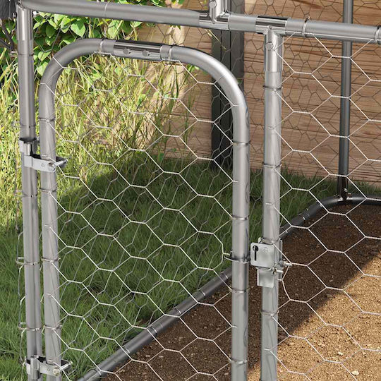 vidaXL Outdoor Park Dog made of Metal in Silver Color 150 x 150 x 200cm