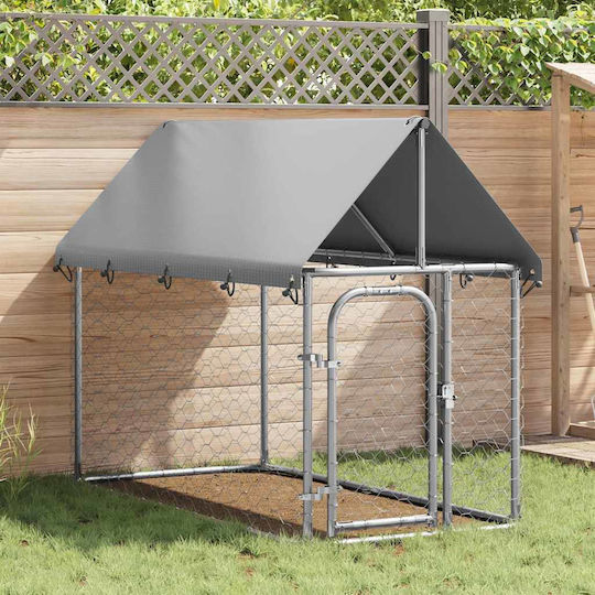 vidaXL Outdoor Park Dog made of Metal in Silver Color 150 x 150 x 200cm