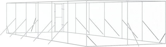 vidaXL Парк за Кучета от Метал в Сребрист Цвят 400 x 12 x 200см.