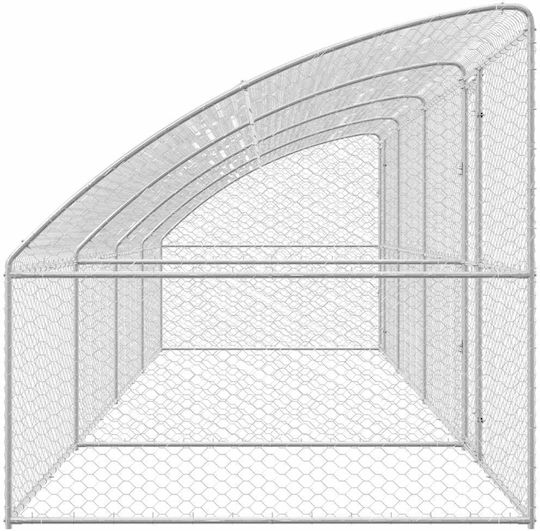 vidaXL Πάρκο Σκύλου σε Ασημί Χρώμα 800 x 200 x 200εκ.